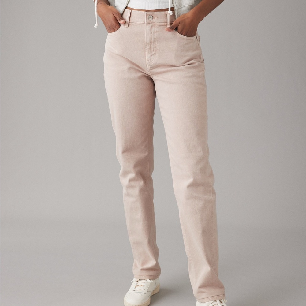 American Eagle Outfitters Pink Straight Leg Jeans